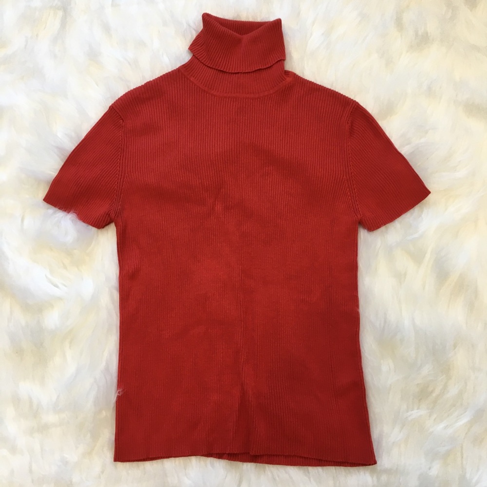 Red Short Sleeve Turtleneck